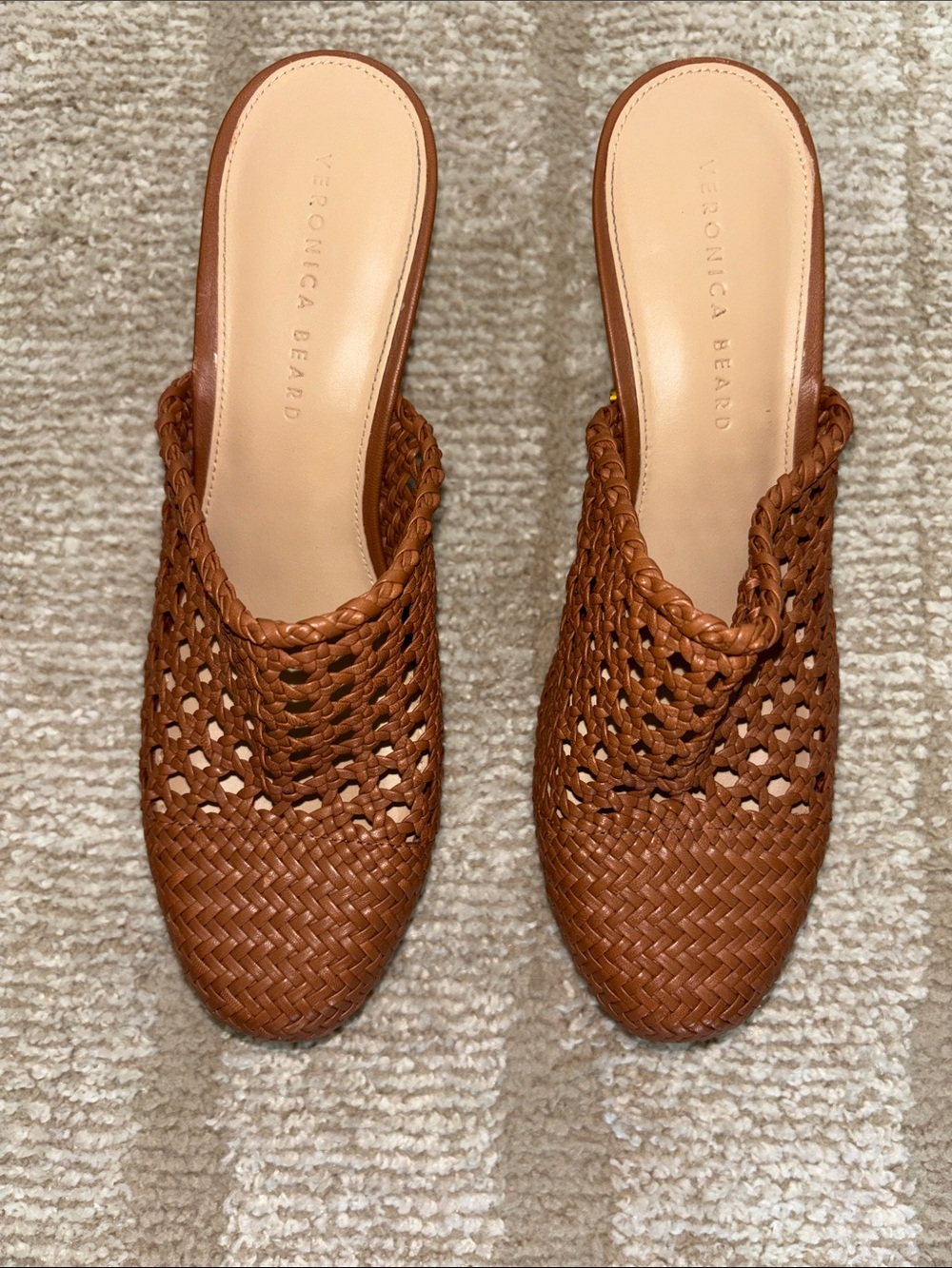 VERONICA BEARD Hardie Tan Woven Leather Clog 🤎✨